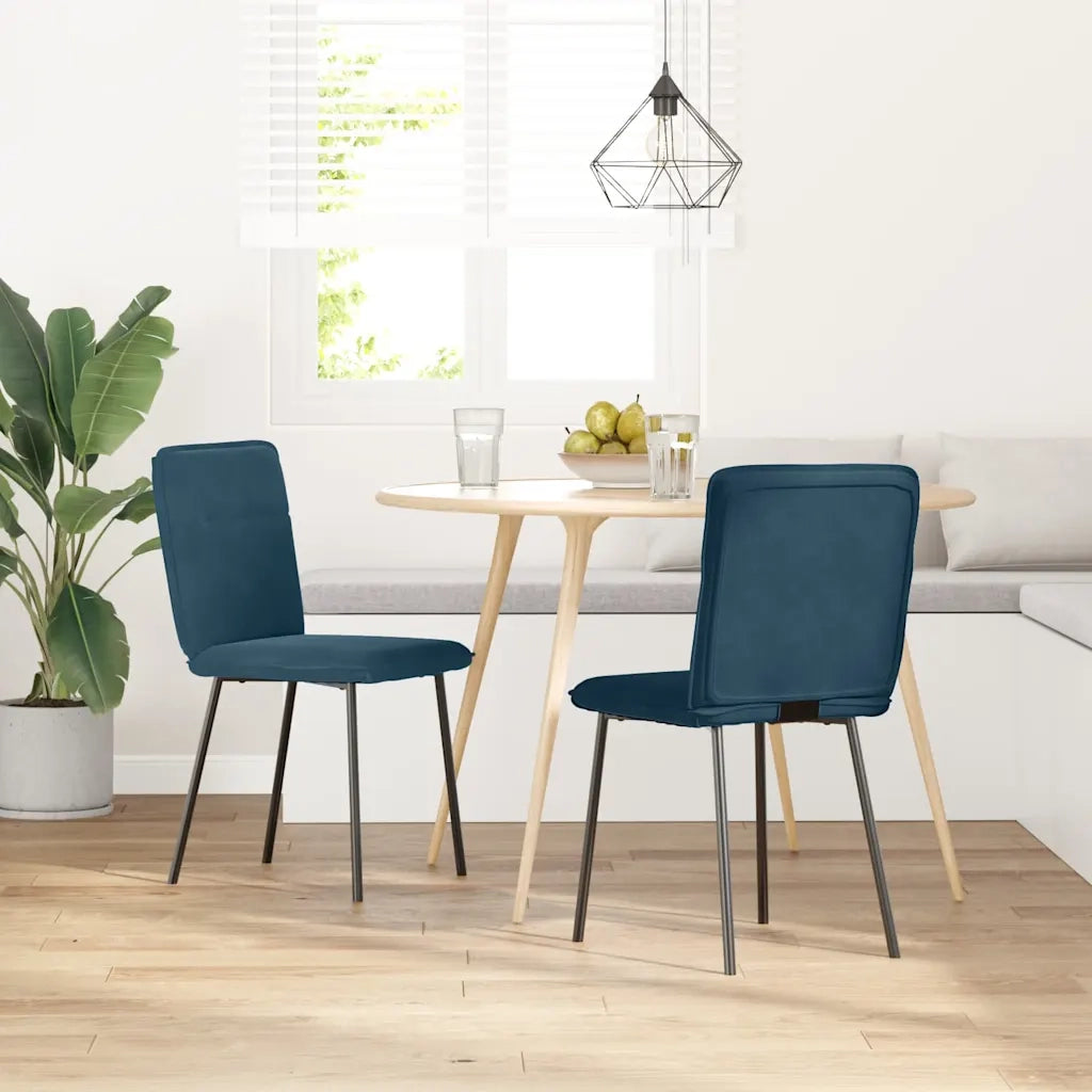 vidaXL Sedie da Pranzo 2 pz Blu in Velluto