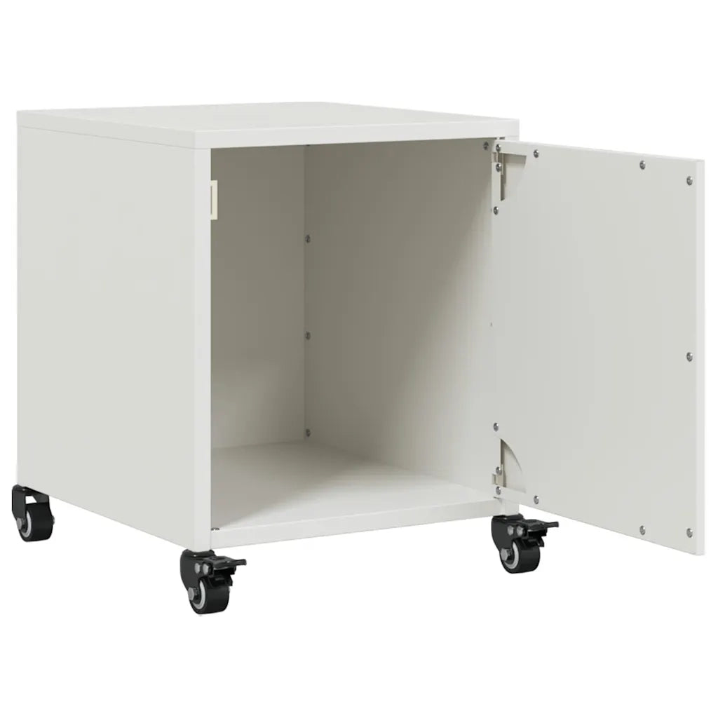 Comodino | Armadio da Notte | Mobiletto da notte Bianco 36x39x43,5 cm in Acciaio