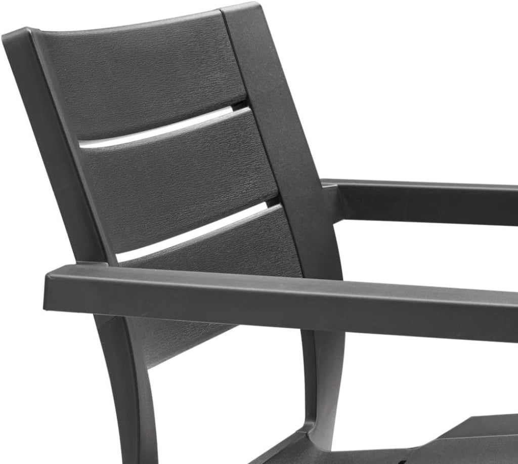 Sedia da Giardino Julie in Polipropilene Graphite con Braccioli Design Moderno Impilabile e Resistente ai Raggi UV Keter