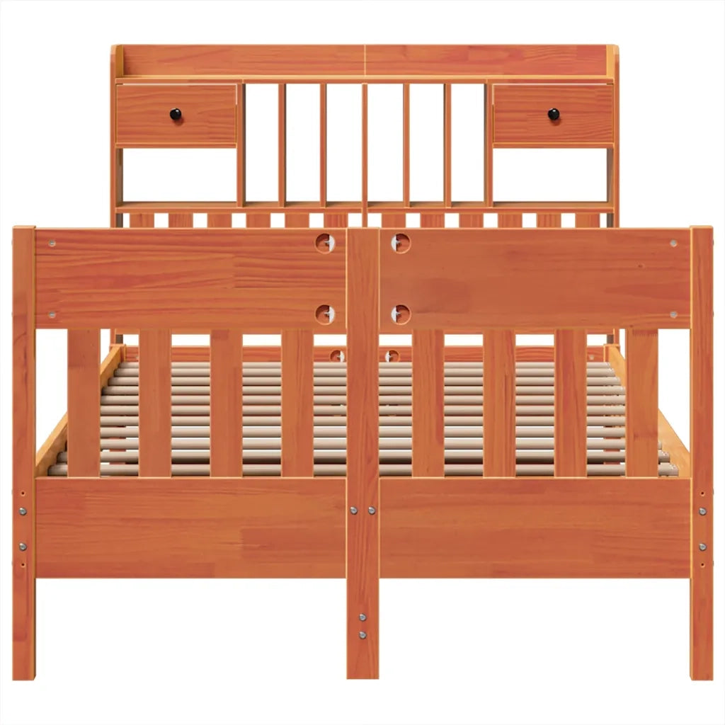 Letto senza Materasso Marrone Cera 135x190 cm in Legno di Pino 3323277