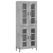 Credenza | Madia | Buffet da pranzo | Armadio da pranzo Grigio Cemento 69,5x34x180 cm in Legno Multistrato