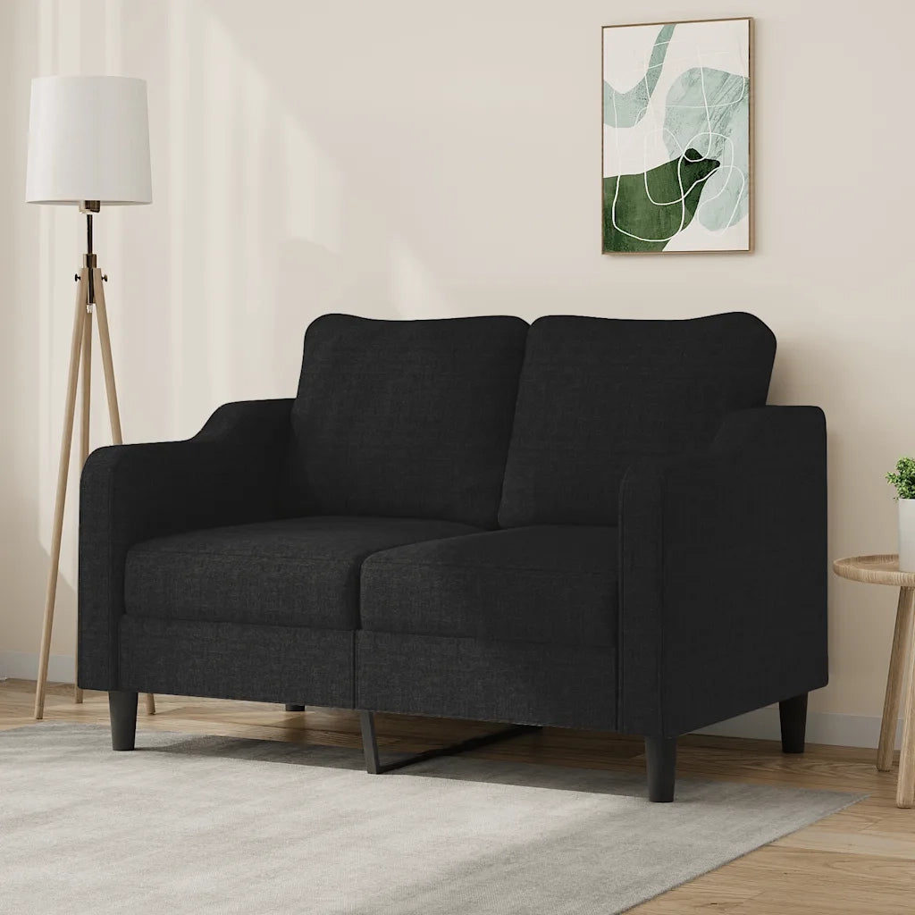 Divano | Divano da soggiorno | Sofa a 2 Posti Nero 120 cm in Tessuto