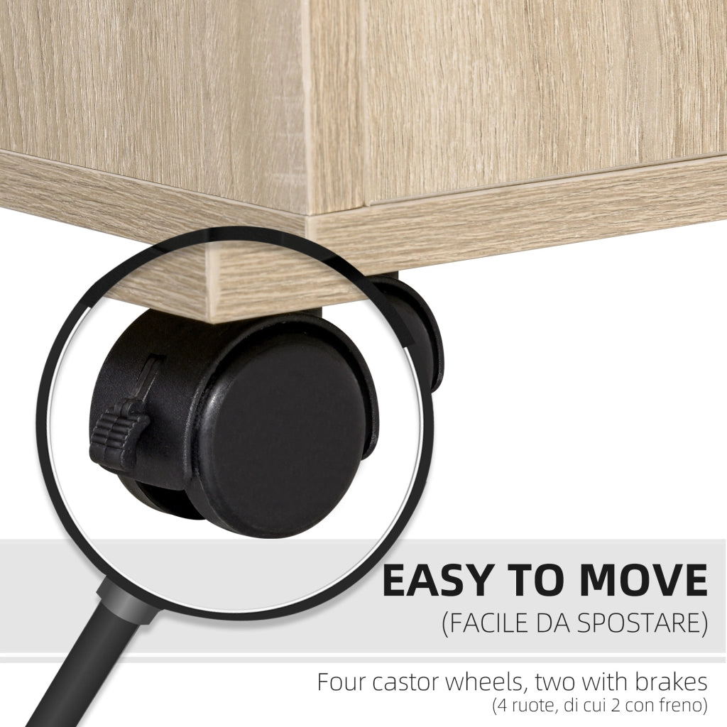 Mobile Ufficio con Ruote ¨C Zephmum ¨C Rovere, 80x40x72cm