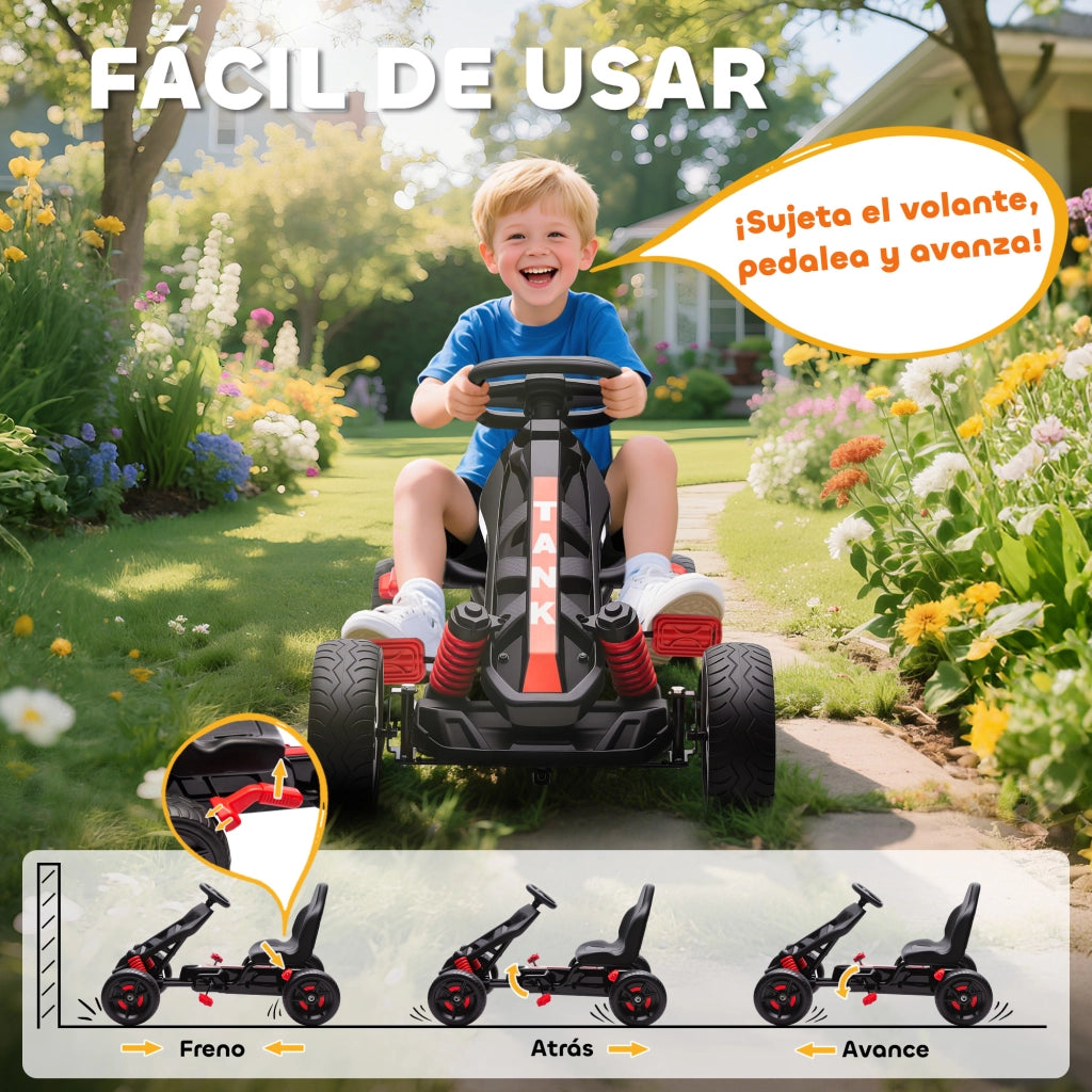 Triciclo con Pedali per Bambini ¨C Zephmum ¨C Rosso con Freni e Ruote Antiscivolo