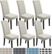 Hoezen per Stoile per Eetkamer Universali con Tessuto Jacquard in Tela Stesa con Fissaggio per Parete in Acciaio, 6 pezzi, colore grigio, lavabile, per festa e matrimonio