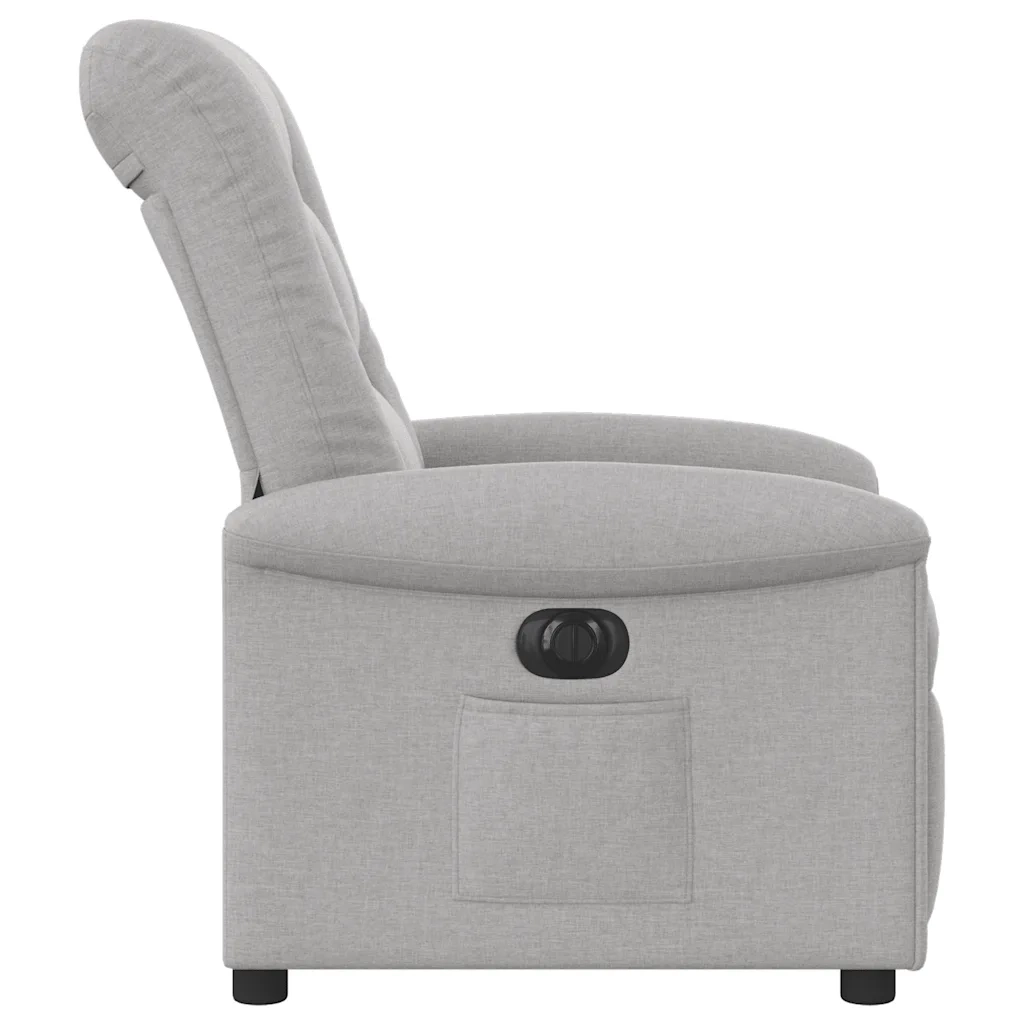 Poltrona | Sedia Relax Elettrica Reclinabile Grigio Nuvola in Tessuto