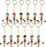 Flauto di legno per bambini - caricatura flauto pirata - 12 pezzi - 8 cm - flauto uccello - regalo per bambini - giocattolo per bambini - flauto animale - suono