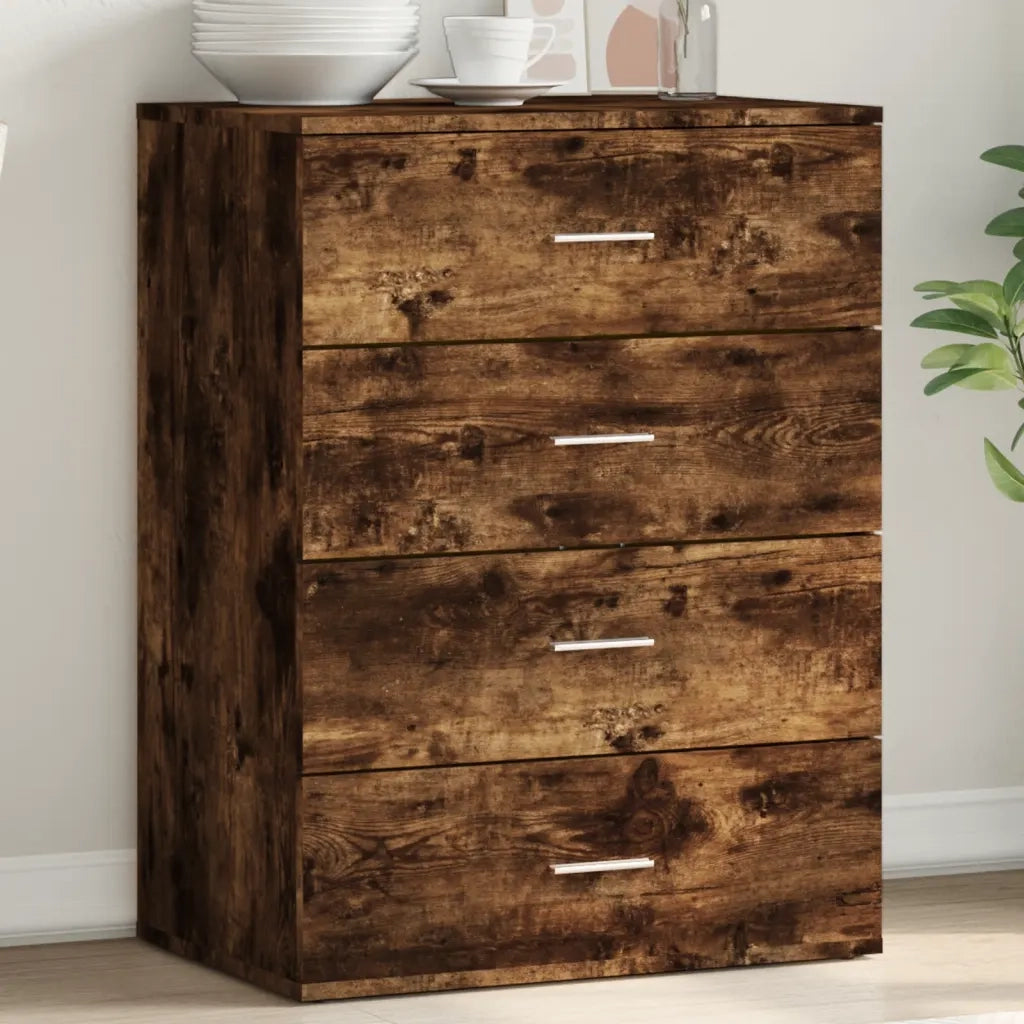 Credenza | Madia | Buffet da pranzo | Armadio da pranzo Rovere Fumo 60x39x80 cm in Legno Multistrato