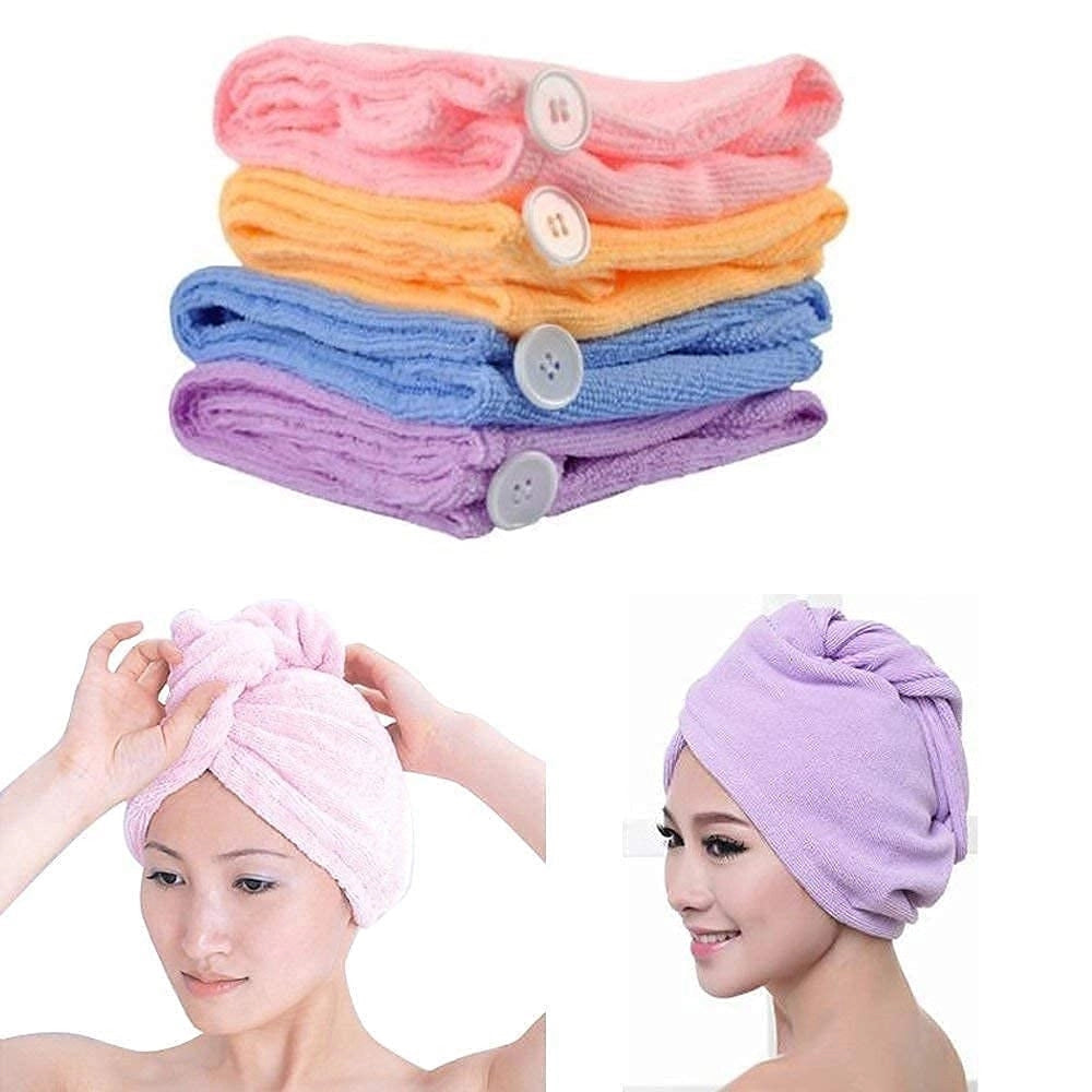 Trade Shop - Asciugamano In Microfibra Morbida Ad Asciugatura Rapida Turbante Per Capelli Cuffia -