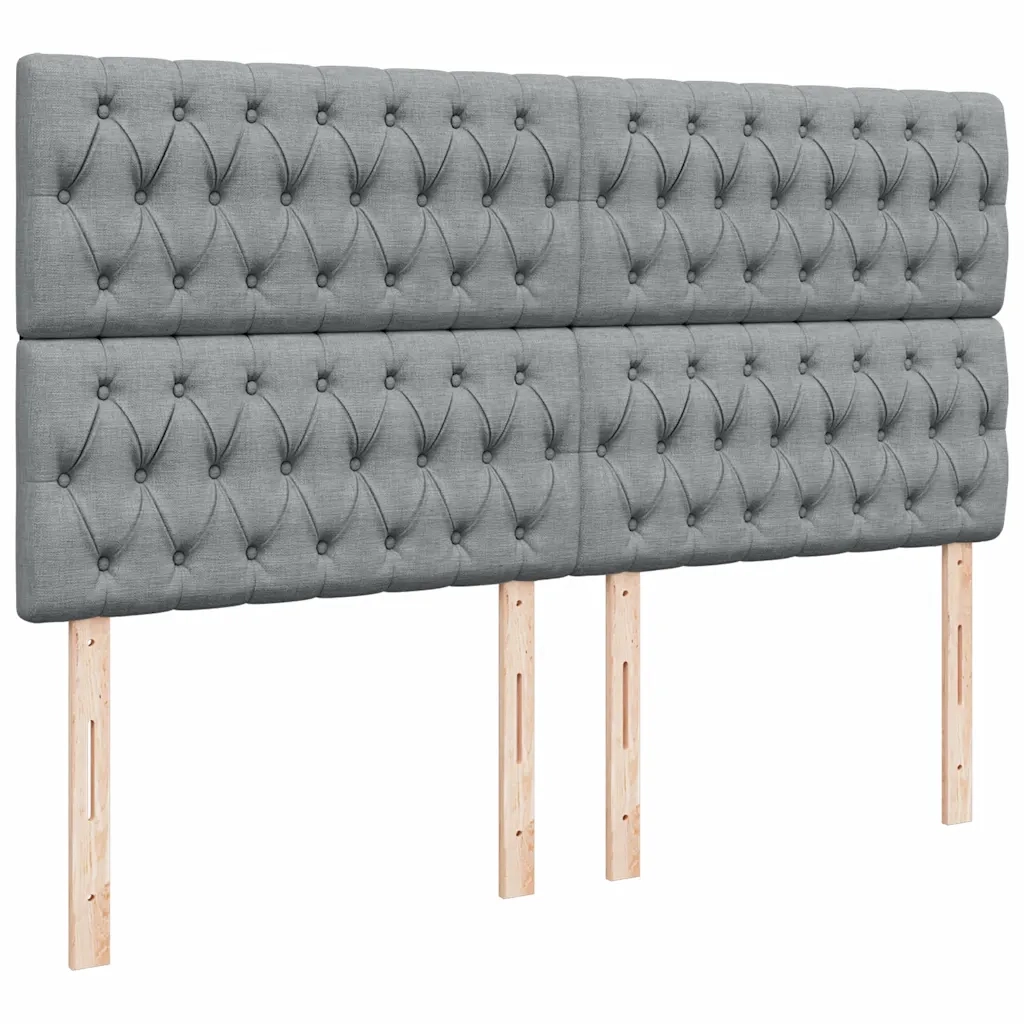 Giroletto a Molle con Materasso Grigio Chiaro180x200 cm Tessuto