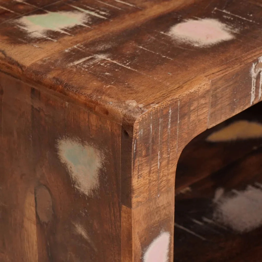 Comodino-Tavolino da notte Marrone 45 x 30 x 24 cm Legno Recuperato Massello