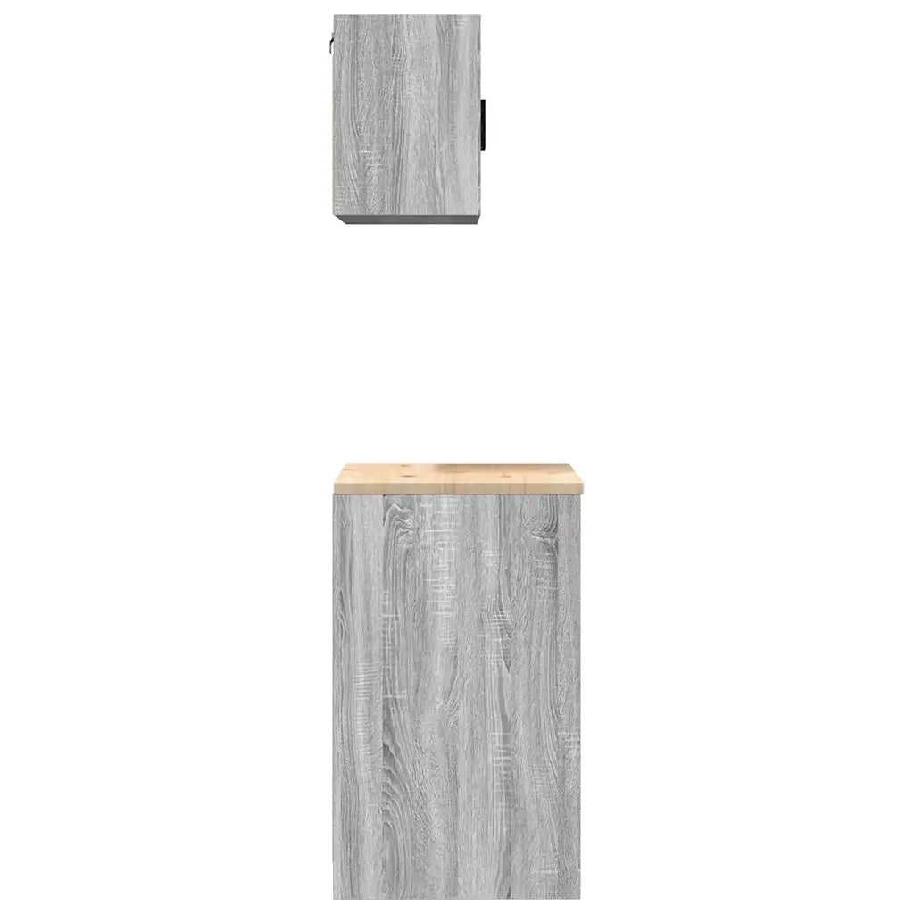 Armadi da Garage 2 pz Grigio Sonoma in Legno Multistrato 3328337