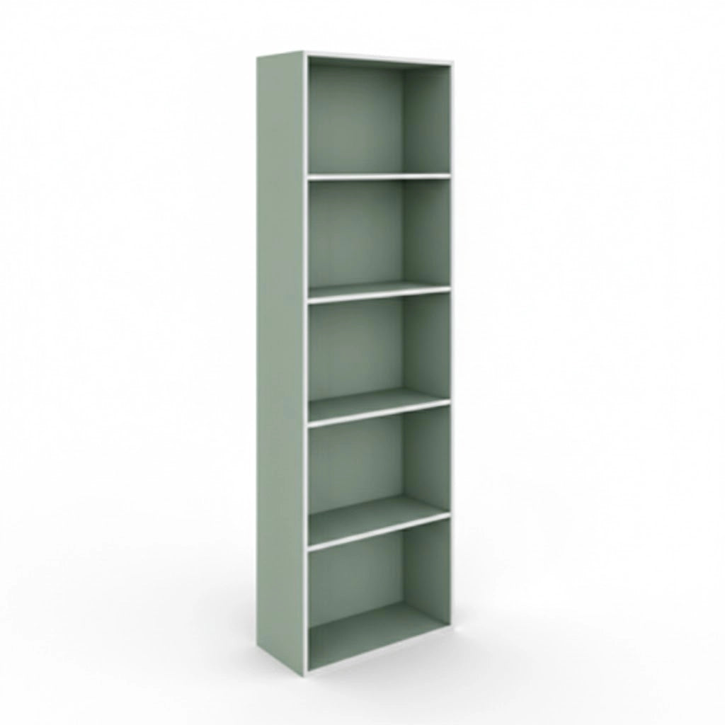 Libreria colonna 4 ripiani design moderno colore verde salvia per soggiorno studio camera dimensioni 50 x 22,8 x 157,4 cm