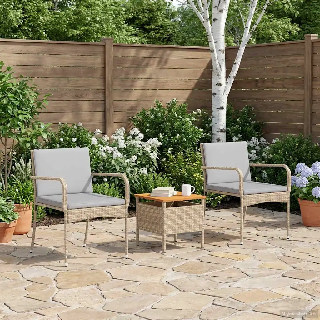 Set da giardino Beige polyrattan 42025112