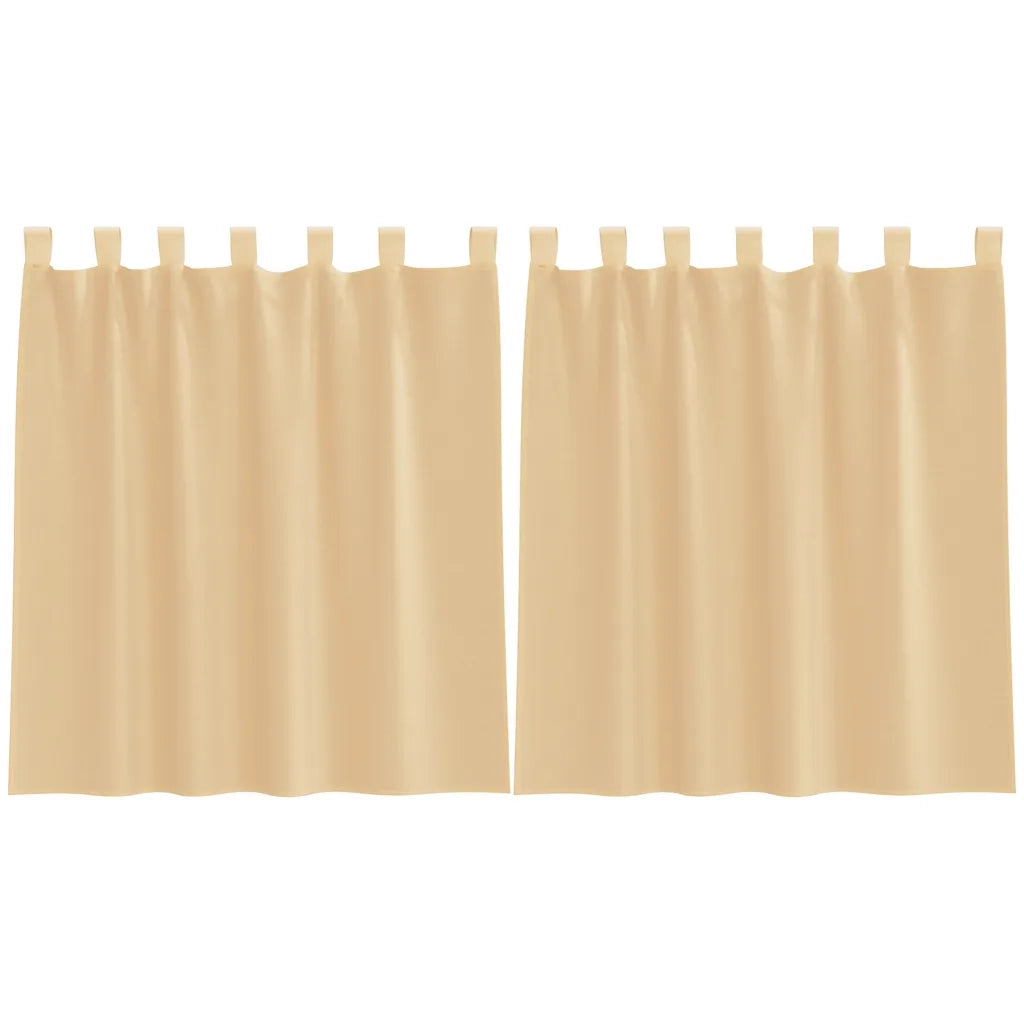 Tende in Voile con Tasche per Aste 2 pz Sabbia