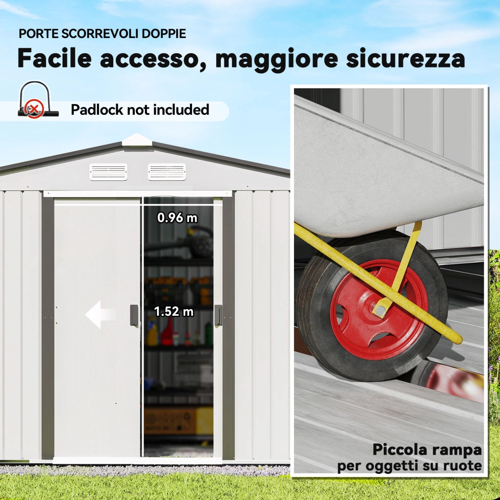 Casetta da Giardino in Acciaio ¨C Xylo ¨C Argento 277x195x192cm