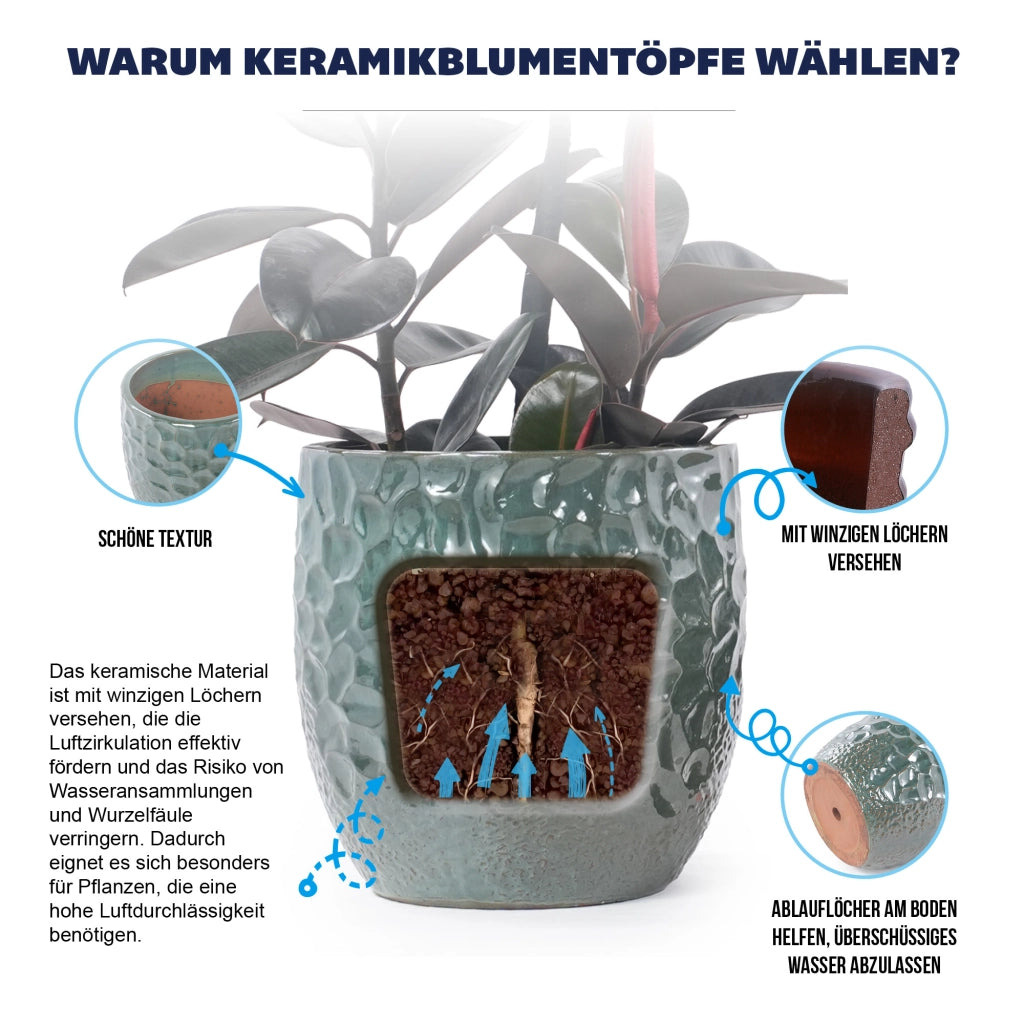 VASO da fiori Ø30 cm Ceramica Verde scuro