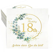 Servetten per Tavola da 40 pezzi - 33x33cm - 2 strati - Eucalipto - Pieno di Carta - Decorazione per Tavola - Servetten per Feste