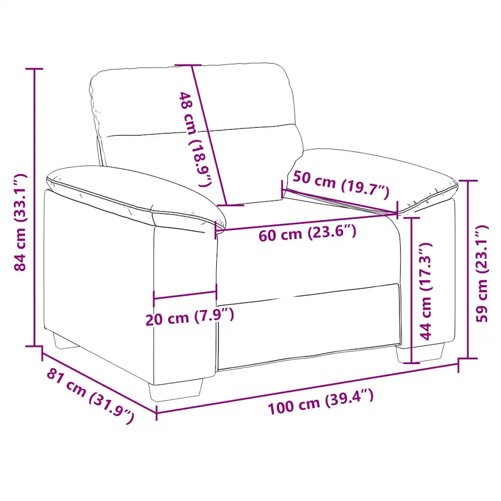 Poltrona Marrone 100x81x84 cm in Tessuto 4105291
