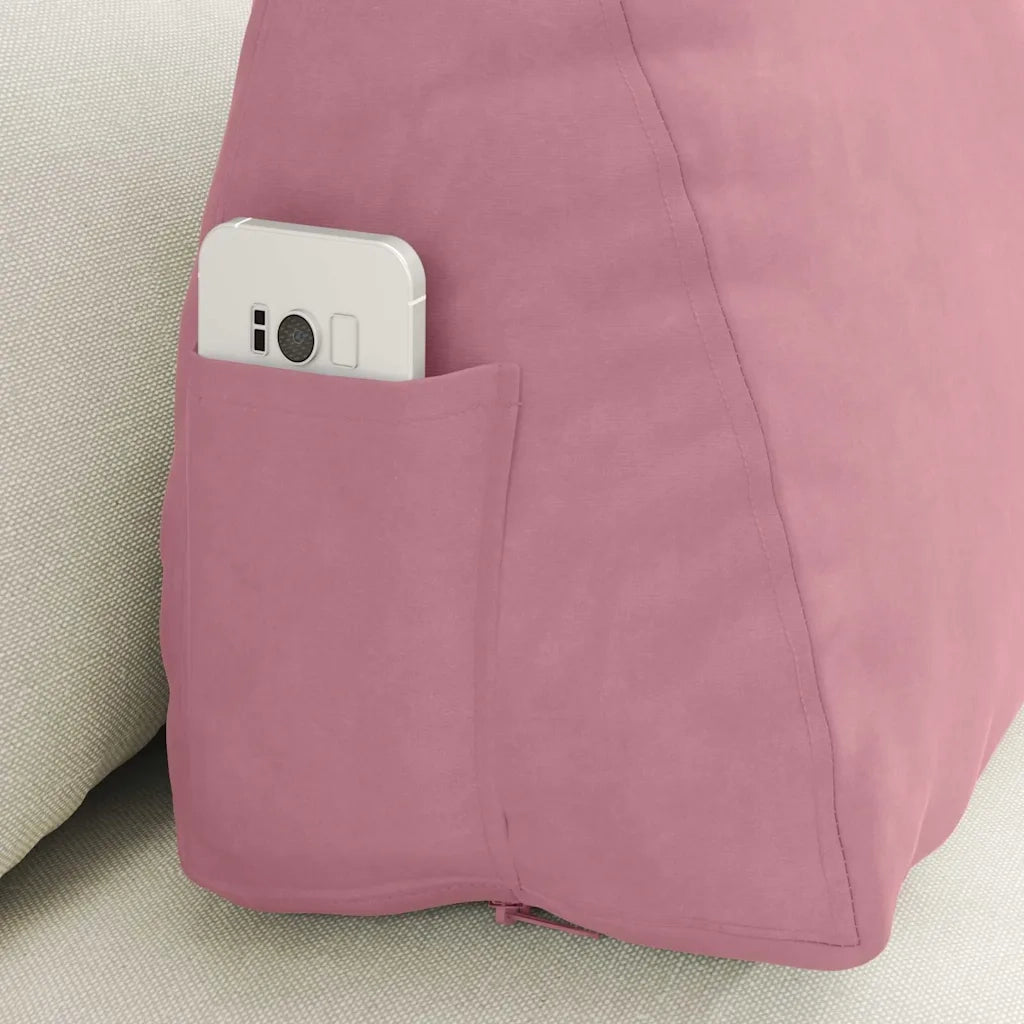 Cuscino per Schiena Rosa 60 x 20 x 50 cm Tessuto in Cords 42015052