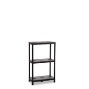 Scaffale Universal Pro 633 a 3 ripiani per interni ed esterni in resina ventilata colore nero 60x30x95 cm Toomax