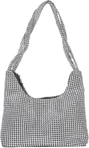 Borsa a tracolla unica con disegno a diamante, accessori da sera moda, borsa da donna, borsa da spalla personalizzabile, clutch elegante, borsa per telefono cellulare con strass, adatta per matrimoni e gala.