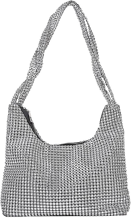 Borsa a tracolla unica con disegno a diamante, accessori da sera moda, borsa da donna, borsa da spalla personalizzabile, clutch elegante, borsa per telefono cellulare con strass, adatta per matrimoni e gala.