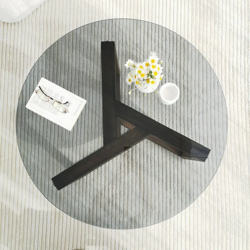 Luigia, Tavolino da Salotto Effetto Fume, 75x75x40h cm Grigio Noce