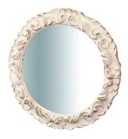 Biscottini Specchiera da parete in legno finitura bianco anticato L40XPR3XH40 cm Made in Italy