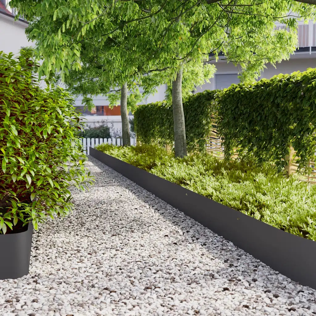 vidaXL Bordure per Prato 10 pz Nere Acciaio Laminato a Freddo