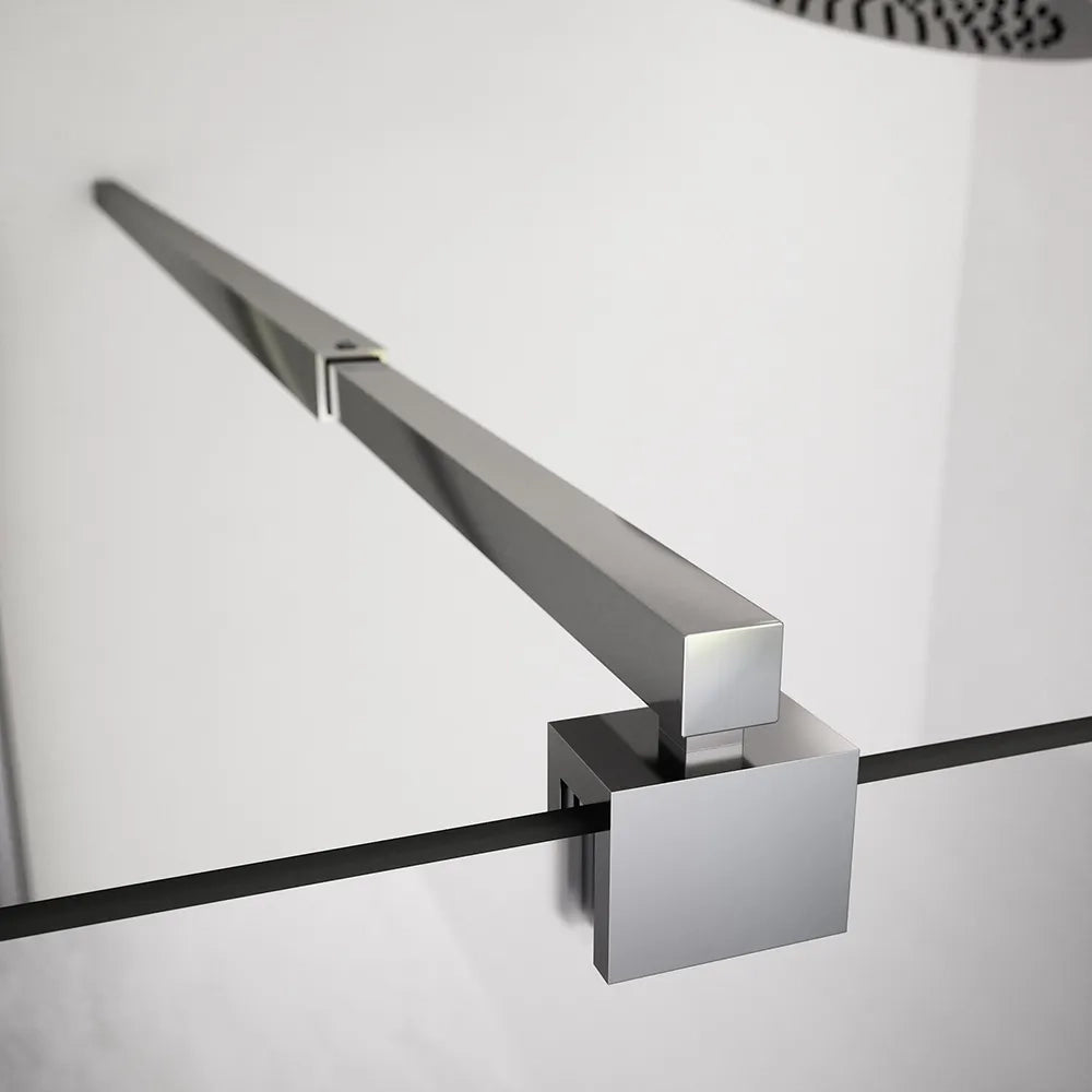 Box doccia 100x90cm con apertura saloon e parete fissa, profili cromati e vetro da 6mm opaco h195 | Elba