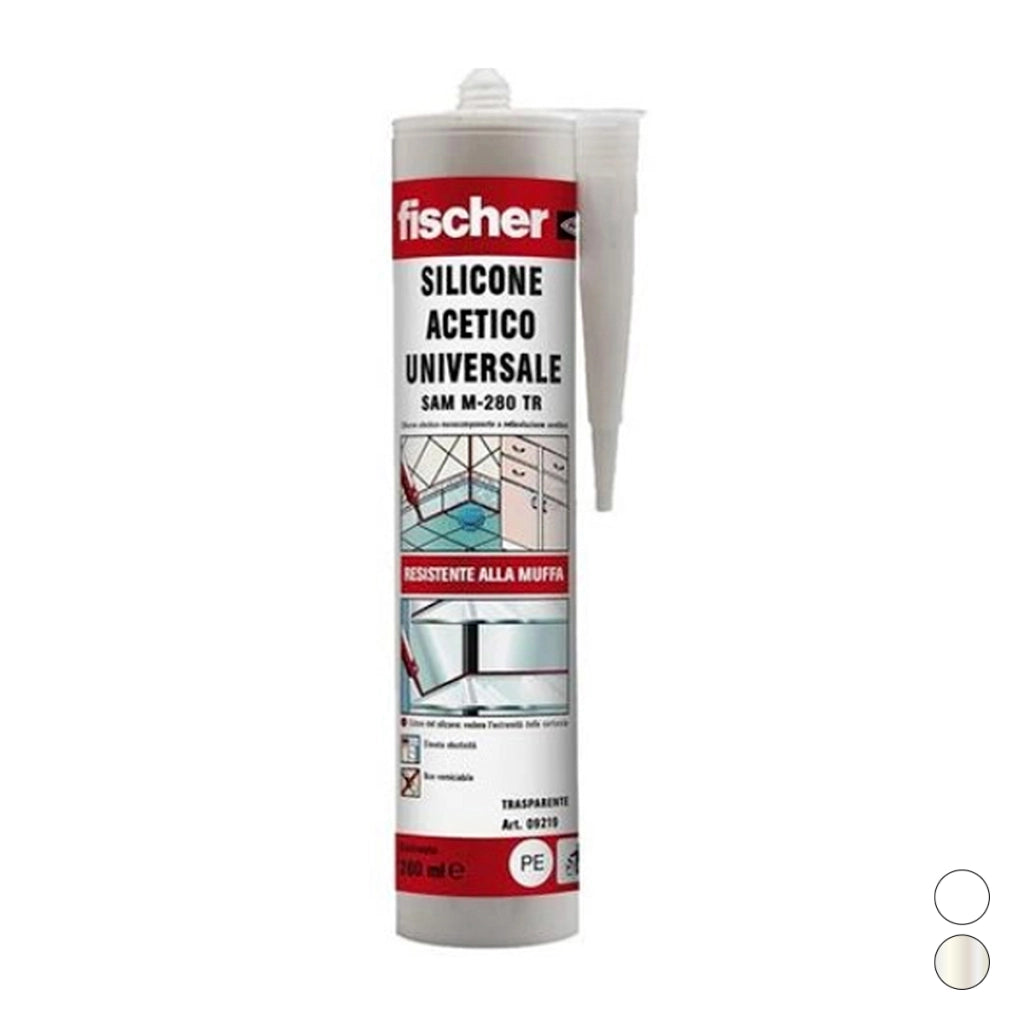 SILICONE MULTIUSO ACETICO UNIVERSALE SAM M- Trasparente ml 280- FISCH- pezzi 1