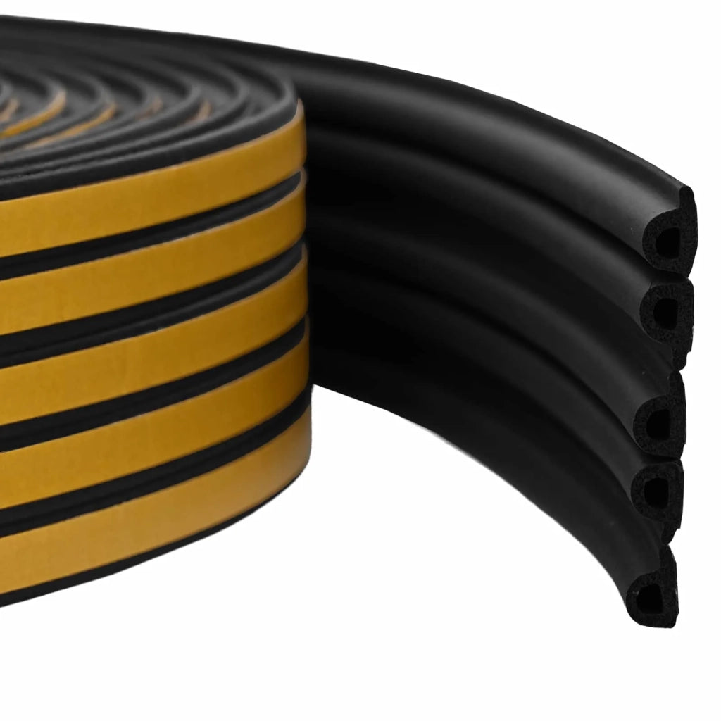 Nastro adesivo per finestre Nero 9 x 6 mm 12 m Schiuma EPDM 42038158