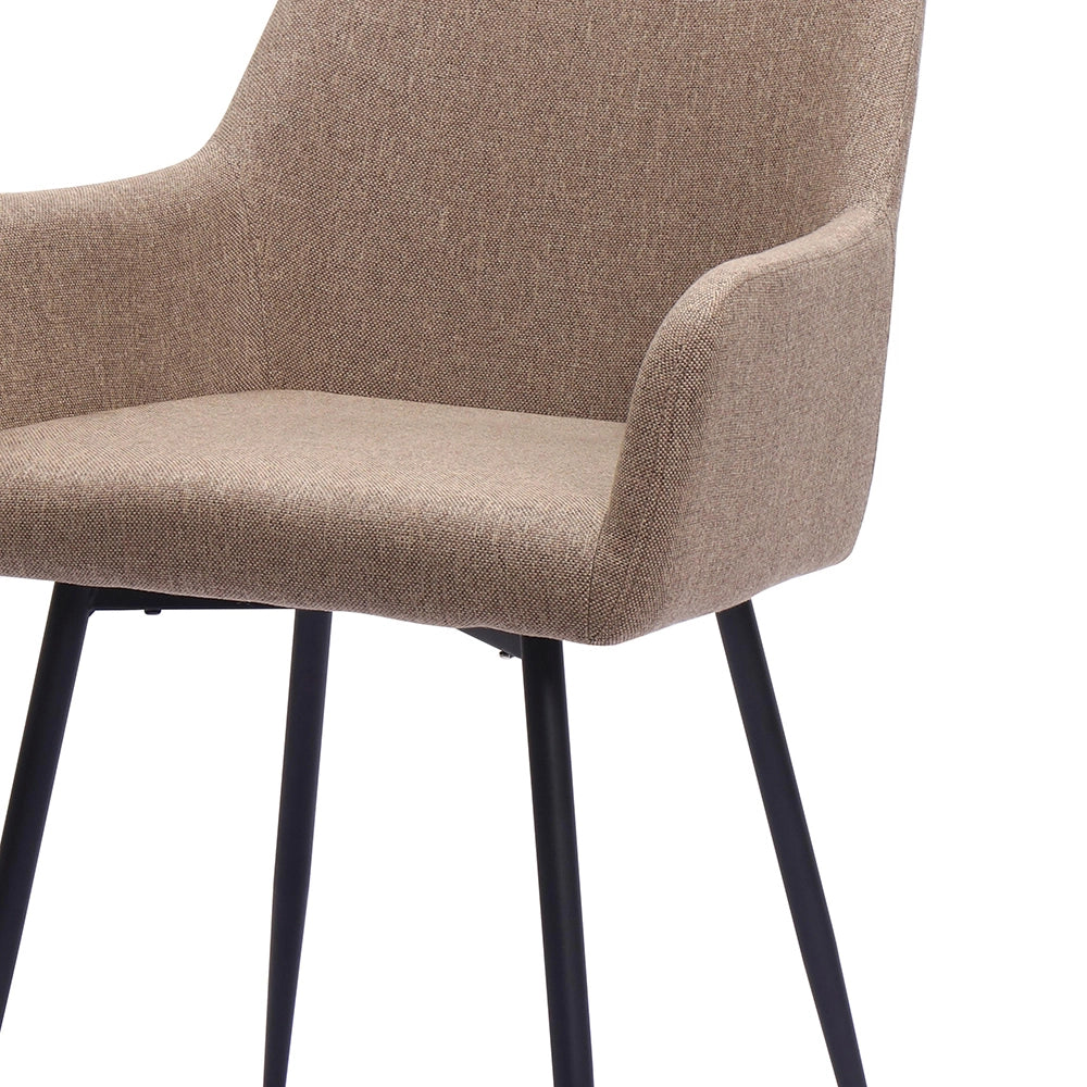Sedia da pranzo classica - Xylo - Assise ampia braccioli alti gambe in metallo