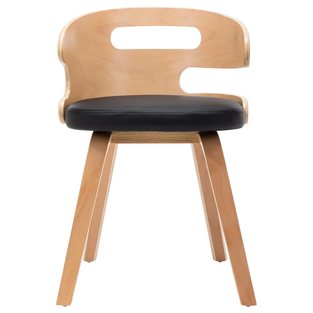Sedie da Pranzo 6 pz Nere in Legno Piegato e Similpelle cod mxl 31491