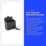Organizzatore per Auto con Ventilatore - Materiale PU di Alta Qualità - Cassetto di Stoccaggio con Gancio - Capacità di Stoccaggio Elevata - Disegno Stilizzato con Tessitura - Risparmio di Spazio