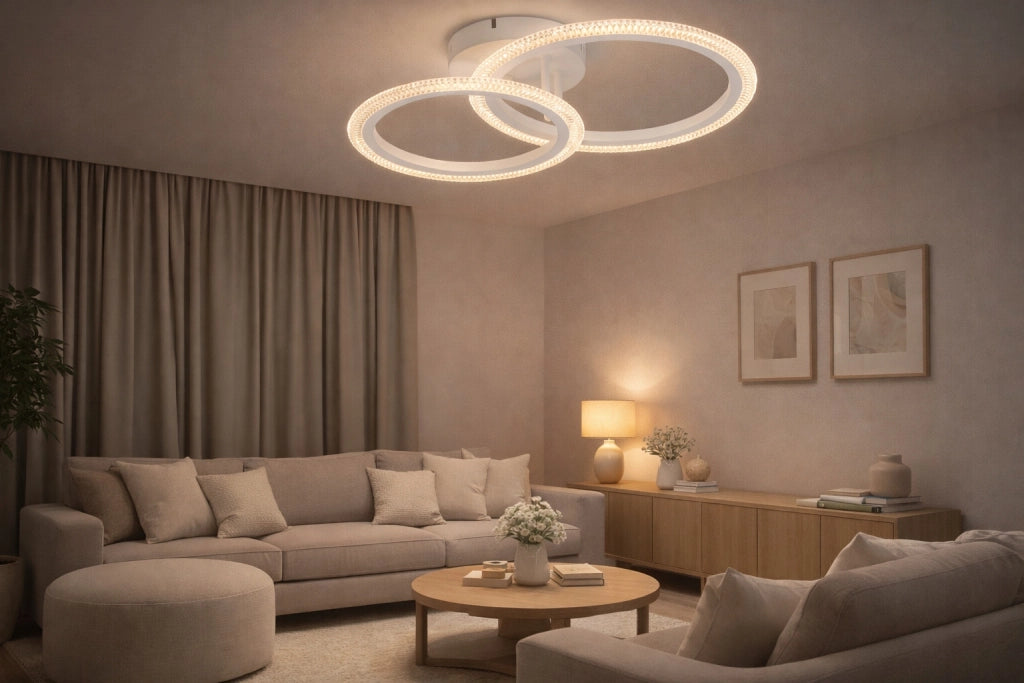 Plafoniera LED dimmerabile 2 luci bianca Vargo