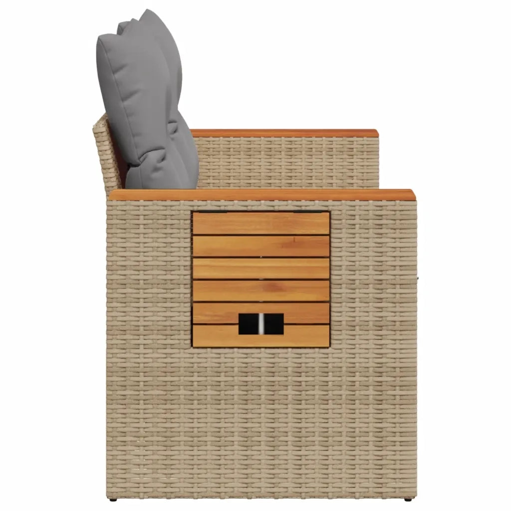 Divano da Giardino con Cuscini a 2 Posti Beige in Polyrattan 366110