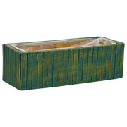 Cesto rettangolare in legno verde 35,5x14,5x11h