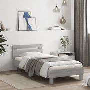 Giroletto con Testiera-Struttura Letto con testiera Grigio Sonoma 90x200cm Legno Multistrato 506423