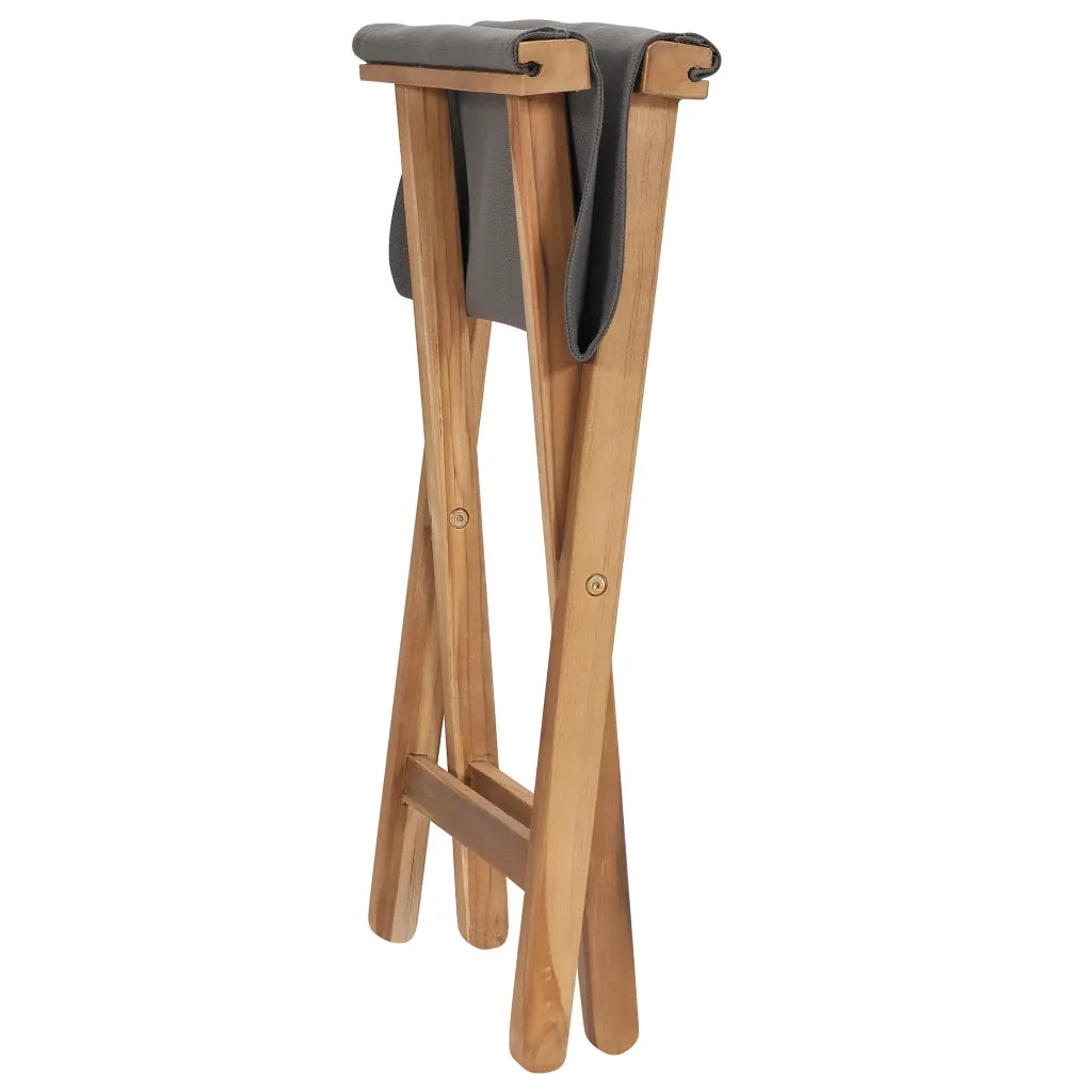 Sedie Pieghevoli 2 pz in Legno di Teak e Tessuto Grigio Scuro 310670