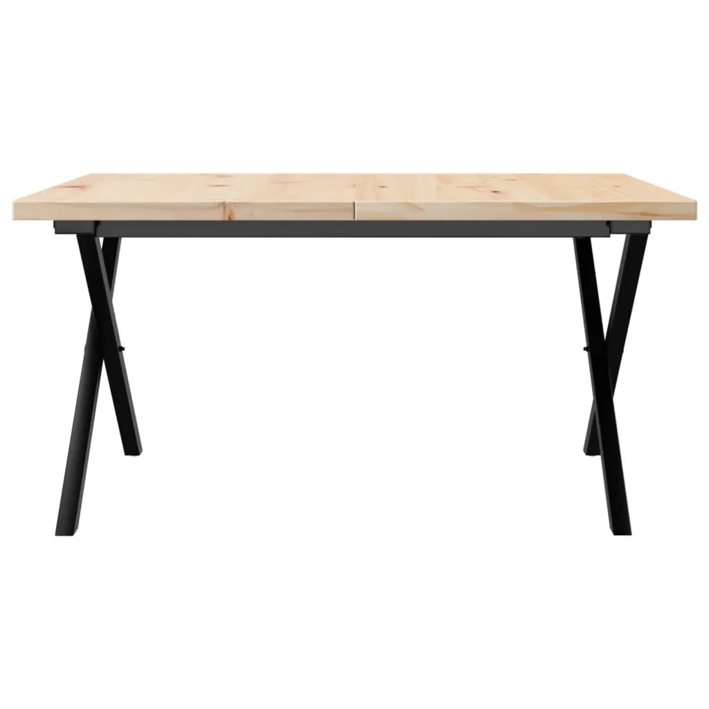 Tavolino Salotto Telaio a X 80x80x45,5cm Legno Pino e Acciaio 3282751