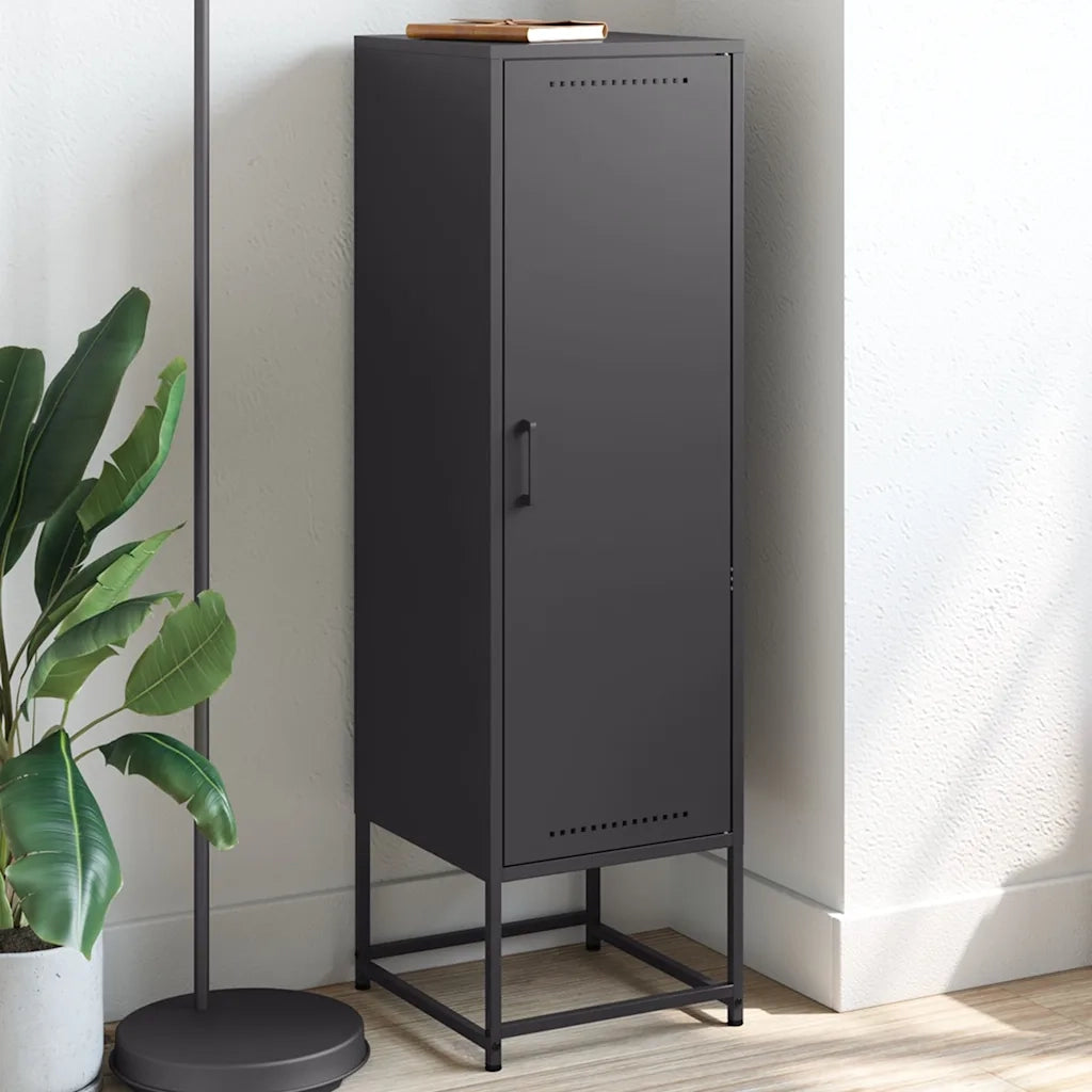 Credenza-Buffet-Armadio da cucina Nera 36x39x123 cm in Acciaio