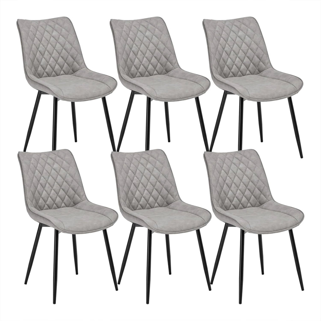 set di 6 sedie sala da pranzo sedie cucina moderne sedie imbottite Adatte per Sala Pranzo, Soggiorno, Camera da Letto Estetica in Ecopelle Grigio Metallo BH210gr-6
