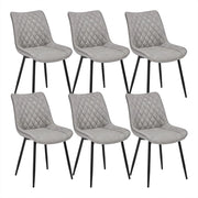 set di 6 sedie sala da pranzo sedie cucina moderne sedie imbottite Adatte per Sala Pranzo, Soggiorno, Camera da Letto Estetica in Ecopelle Grigio Metallo BH210gr-6