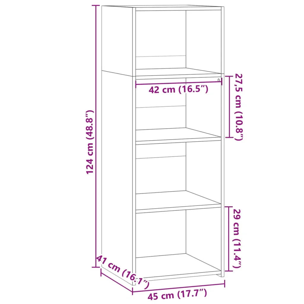 Buffet credenza cassettiera mobiletto mobile contenitore organizer cucina soggiorno salotto alto 45 x 41 x 124 cm legno ingegnerizzato grigio 02_0034441