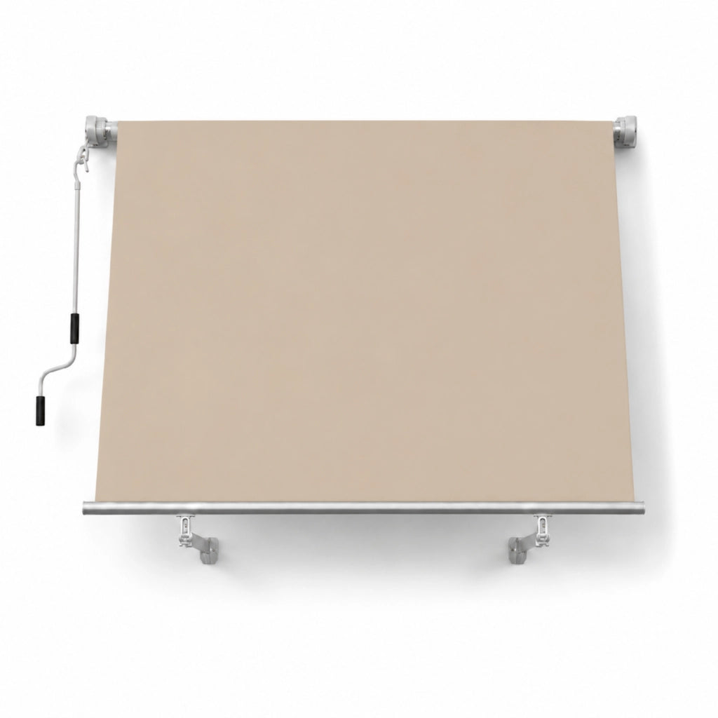 Tenda Parasole Avvolgibile Con Argano Manuale Telaio In Alluminio Copertura In Poliestere 280G Schermo UV Riparo Visivo Per Balcone Terrazzo Portico E Ambienti Esterni 250x250x50 Cm Beige