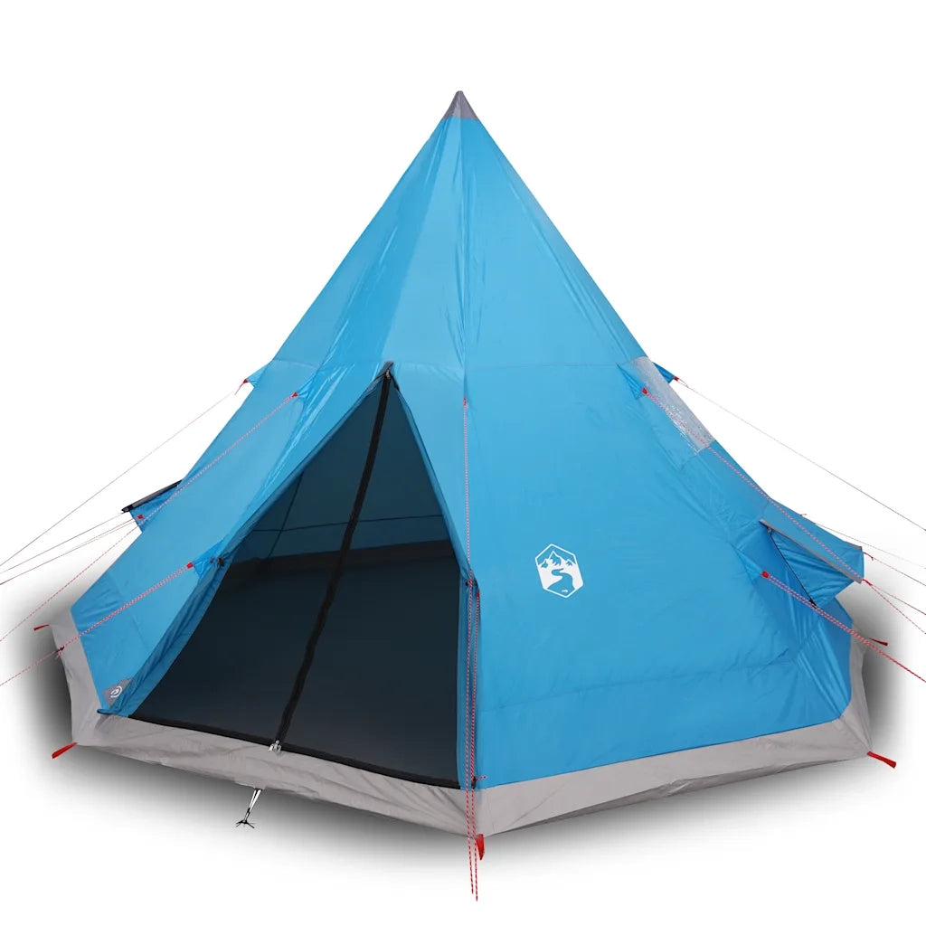 Tenda da Campeggio Tipi per 4 Persone-Tenda per Famiglie Blu Impermeabile