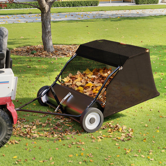 Spazzatrice trainata da prato per trattorini 105cm di larghezza Ruote in gomma da 266x60mm