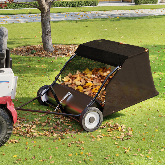 Spazzatrice trainata da prato per trattorini 105cm di larghezza Ruote in gomma da 266x60mm